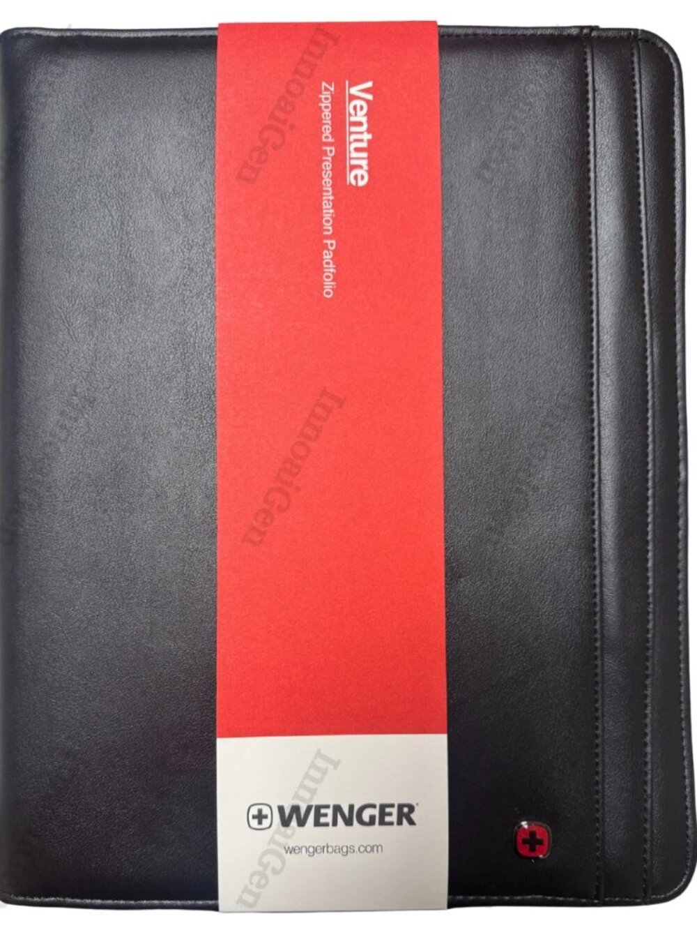 Zippered Presentation Padfolio Envelope with handle Black Cardholder Leather